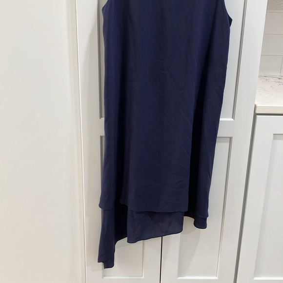 Eileen Fisher Women's Navy Blue Minimalist Sleeveless Lightweight Midi Dress - Picture 6 of 8